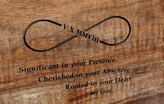 laser engraving on walnut wood