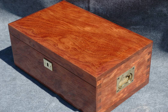 high quality keepsake box handcrafted bubinga with lock handles top front side handles