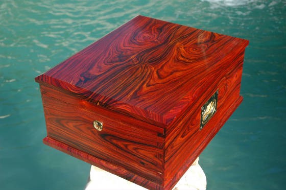 custom exotic humidor cocobolo wood lock and handles