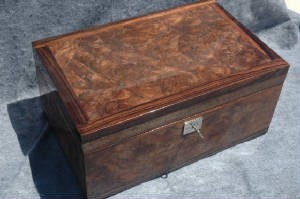 walnut burl humidor lock ebony trim