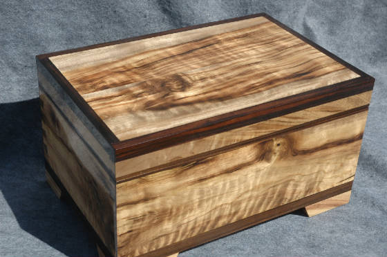 oregan myrtle wood memory box with ebony trim